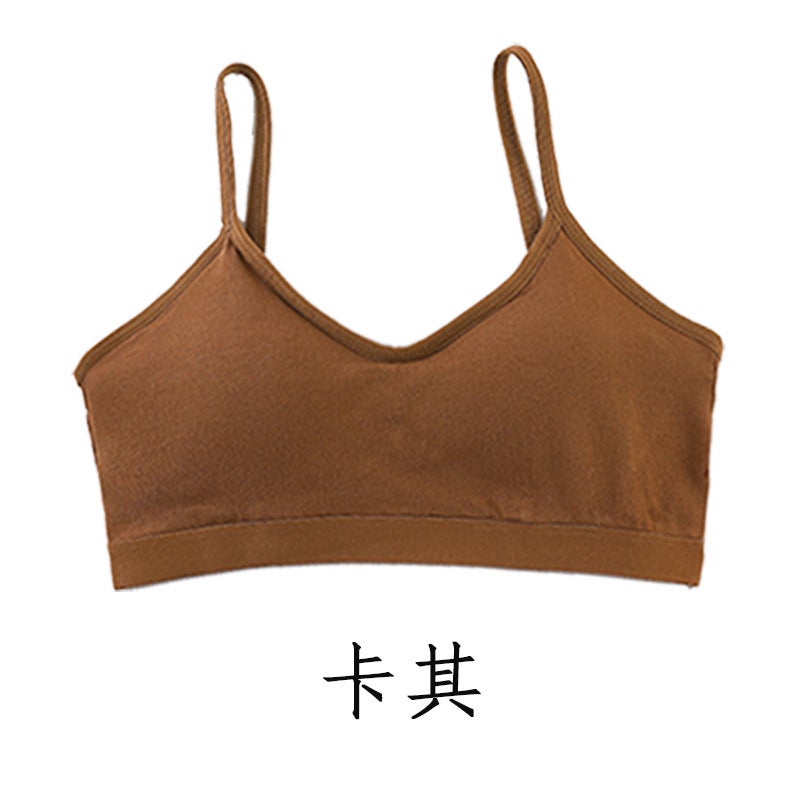 Beautiful Back Underwear For Women With Small Breasts, Push-Up Student High School Girl Tube Top Pure Cotton Junior High School Student Sports Vest All-In-One - Image 1